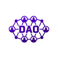 Canvas Print - DAO community icon with users