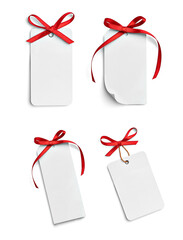 Sticker - set of gift cards with red ribbons