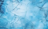 Abstract ice background. Blue background with cracks on the ice surface.
