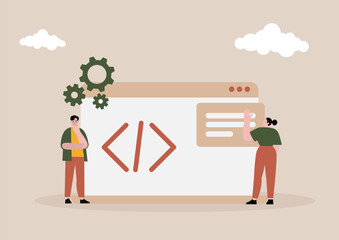 illustration business activities, digital marketing, business concept, security, communication.