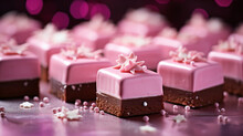 Petit Fours With Pink Icing Cakes