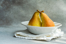 Marble Plate With Ripe Pears