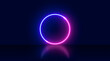 © ADDICTIVE STOCK - Abstract background of glowing neon lights in circle shaped lines