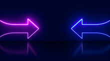Abstract Background With Neon Lights Of Arrows