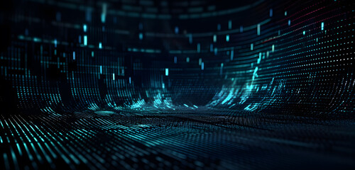 Abstract binary code running background