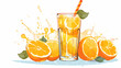 hand drawn cartoon orange juice illustration

