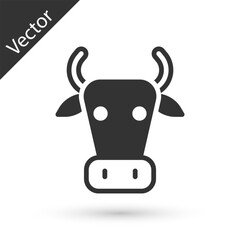 Sticker - Grey Cow icon isolated on white background. Vector