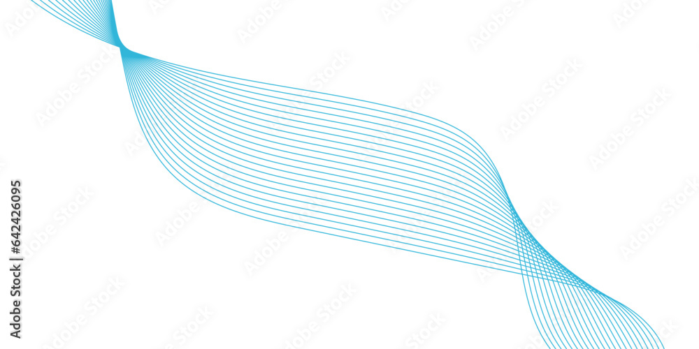 Abstract vector background with blue wavy lines. Blue wave background ...