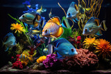 Fototapeta Dmuchawce - Tropical fish aquarium