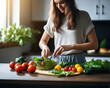 © Burak Kavakci - Woman Preparing Healthy Keto Diet Meals in a Modern Kitchen