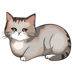  Playful Cartoon Kitten Illustration with Orange Fur and a Fun Smile