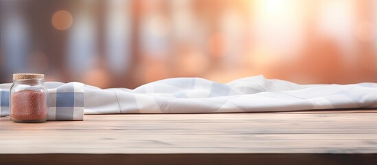 Poster - Blurred background with table top in bedroom
