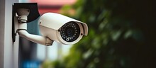 An IP CCTV Camera Is Mounted Outside The House For Remote Monitoring Of Its Owners Safety And To Potentially Save Lives