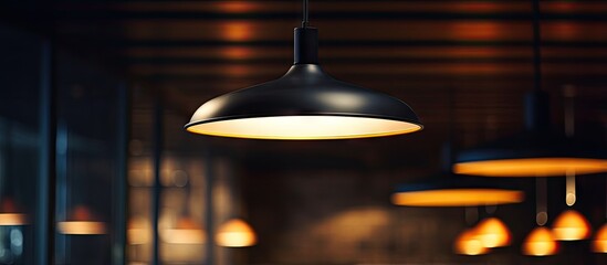 Sticker - Closed restaurant with a modern black ceiling lamp