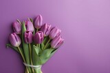 Fototapeta Tulipany - Pink tulips in vase