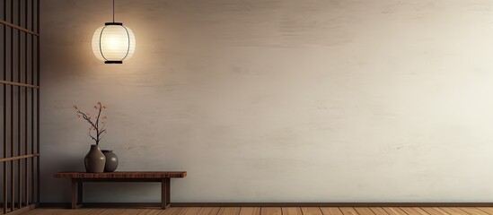 Wall Mural - a contemporary Japanese room with minimal furnishings and wooden elements