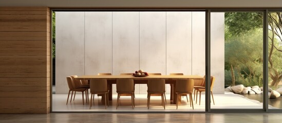 Poster - Dining room entrance with a sliding door