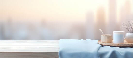 Poster - Blurred background with table top in bedroom