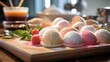 Mochi ice cream is a confection made from Japanese mochi