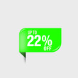 vector discount number percentage green 22%