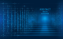 Future Technology Digital Background. Abstract Blue Digital Cyberspace And Light Lines Network Connections Concept.