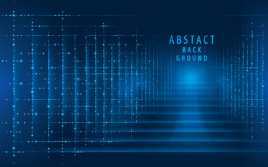 Future technology digital background. Abstract Blue Digital cyberspace and light lines network connections concept.