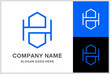 Monogram Letter H Geometric Square Cube Business Company Stock Vector Logo Design Template