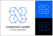 Monogram Letter X Geometric Square Cube Business Company Stock Vector Logo Design Template