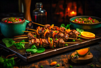 Grilled skewers infused with zesty lime and spicy chili peppers