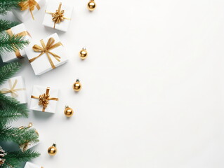 Wall Mural - layout of the new year, Christmas. Christmas toys, star anise. flatlay, top view