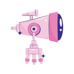 Sticker - pink telescope design