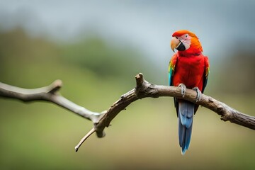 Canvas Print - red and green macaw