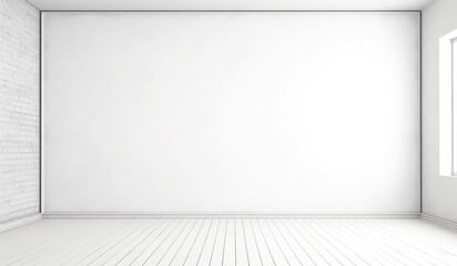 Wall Mural - Minimalist white interior decor. Free space for text. AI generated