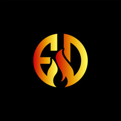 Wall Mural - FD logotype fire burn