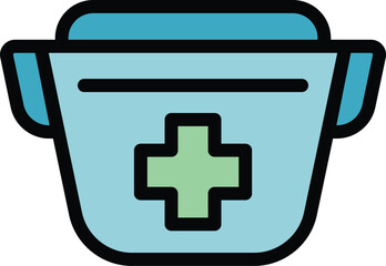 Sticker - Medical cover shoe icon outline vector. Boot foot. Suit hospital color flat