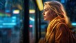 © OKAN - A woman checking the route at the bus stop while waiting.
