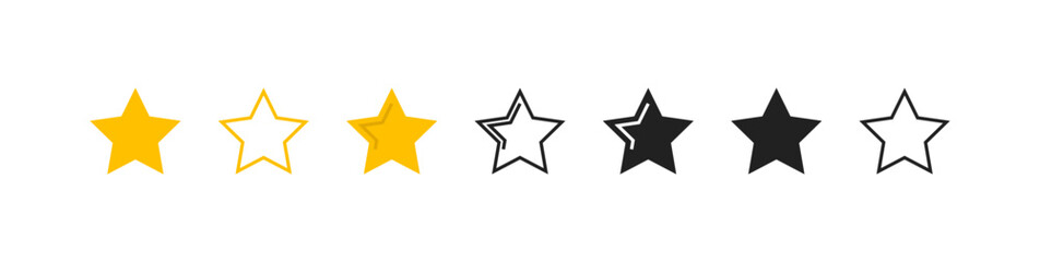 Star icon set. Vector EPS 10