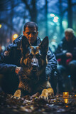 Fototapeta  - Working Side by Side: A Police Dog in the Line of Duty, Generative AI