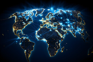 Interconnected earth, exploring the vast communication network across its surface