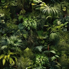  Seamless texture. Tropical jungle