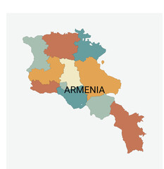  Armenia vector map with administrative divisions