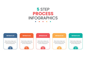 Wall Mural - Vector Infographic label design template with icons and 5 options or steps. Can be used for process diagram, presentations, workflow layout, banner, flow chart, info graph