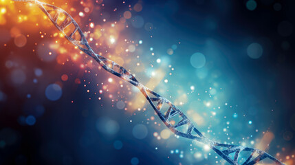 DNA molecule isolated on a dark blue background