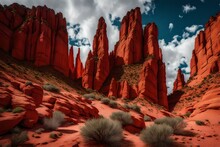 A Towering Red Rock Formation Standing As A Testament To Nature's Artistry