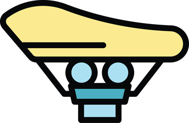 Poster - Bike seat icon outline vector. Rent parking. Public transport color flat