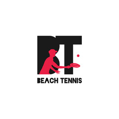 Wall Mural - Logo template for beach tennis.