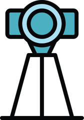 Poster - Air show camera icon outline vector. Auto drive. Movie cinema color flat