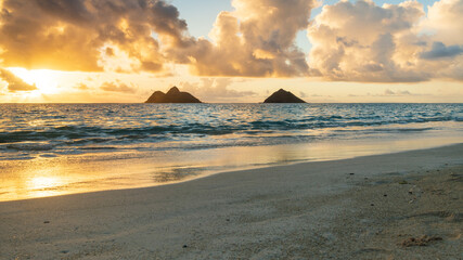 Wall Mural - Waves on a beach, Hawaii.