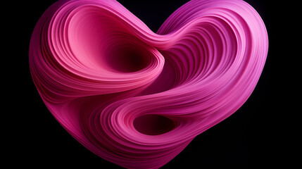 Wall Mural - Heart shapes blending into a swirl of multiple shades of pink, soft focus