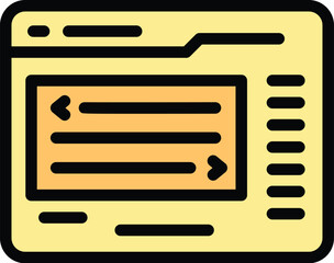 Wall Mural - web work icon outline vector. software computer. service system color flat